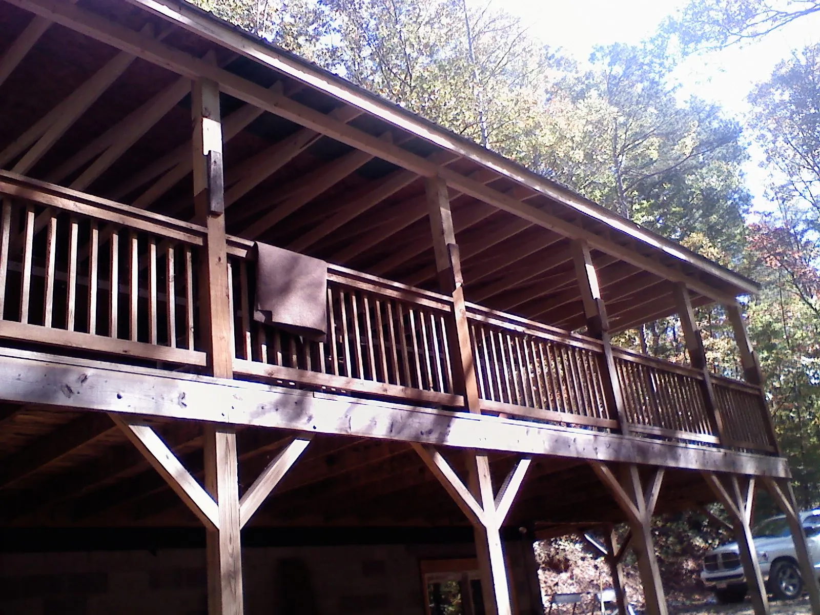 Timber framing under a new elevated porch and deck — Roof Leak Repair in Old Orchard Beach by Roofing Brothers